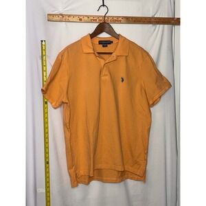 U.S. Polo Assn Mens Orange Polo Shirt Short Sleeve XL Embroidered Logo